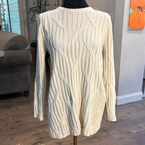J. Jill Cream Cable Knit Sweater